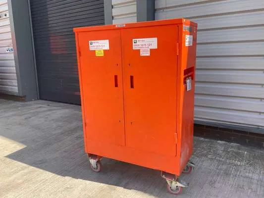 Mobile Lockable Fittings Cabinet - No Keys - Locked