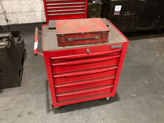 Senator Mobile Metal 5 Drawer Tool Cabinet & Contents — photo 1