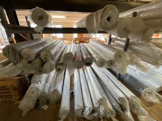 Approx 38 Rolls Various Fabric in Bay of Racking - photo 1