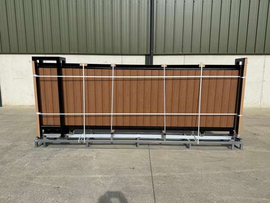 Unused 13ft Electric Sliding Gate, TEAK Composite - photo 1