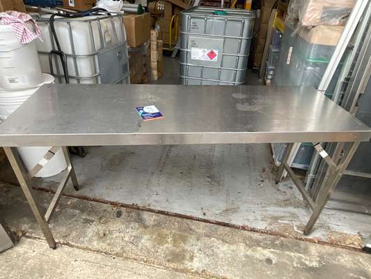 3 x Vogue Foldable Stainless Steel Tables 1800 x 600 x 900mm - photo 1