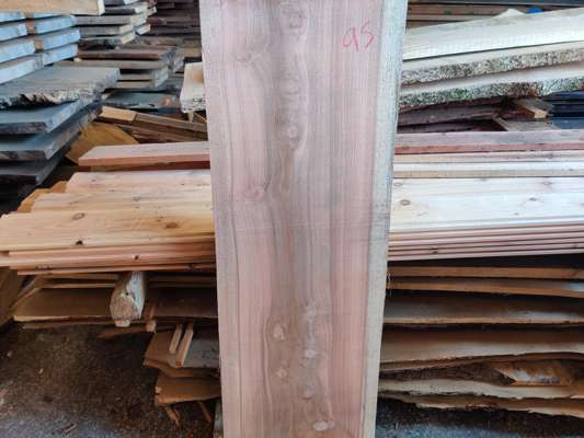 California Redwood Live Edge Slab 1370mm Long x 470mm Ave Width x 45mm Thick - photo 1