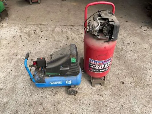 Sealey Power Mobile 50 & Draper 24L Portable Air Compressors 240V