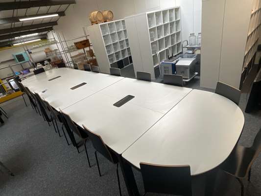 Quantity of Black & White Workspace Tables & Chairs - photo 1