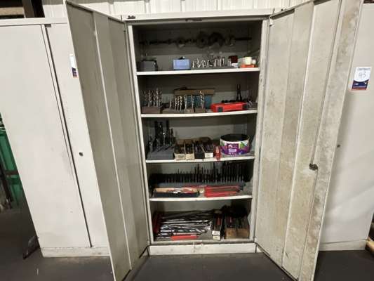 Contents of Metal Cabinet - Quantity of Drill Bits & Reamers
