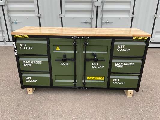 6.5ft Work Bench with 6 Drawers & 2 Cabinets — photo 1