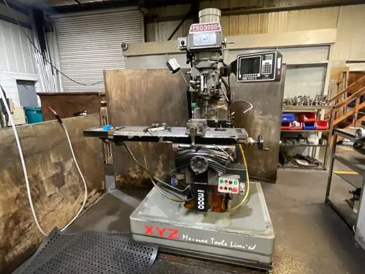XYZ PRO3000 Turret Milling Machine with TRAK A.G.E. 2 Digital Readout System 415v