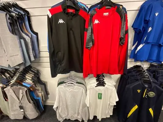 Approx 42 Various Football Shirts, Zip Tops, Sweat & Tee Shirts as Lotted
