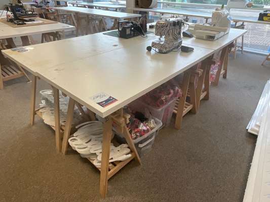 4 x Adjustable Wooden Trestle Tables