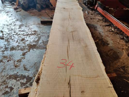 English Oak Live Edge Slab 2120mm Long x 400mm Ave Width x 40mm Thick - photo 1