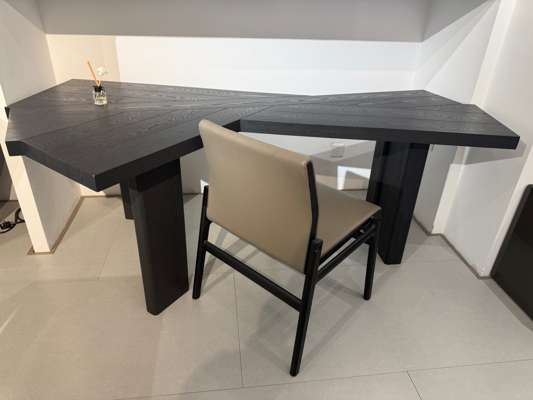 Boxed New Large Italian Designer Solid Wood Office Table in Black