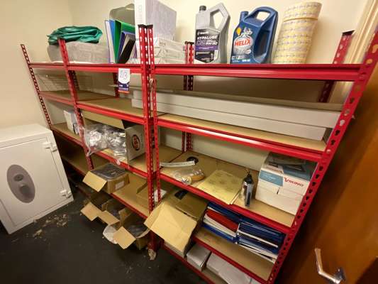 8 x Boltless Metal Racks, 2 x Filing Cabinets & Contents - photo 1