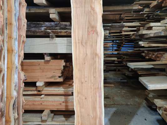 Yew Live Edge Slab 2000mm Long x 370mm Ave Width x 40mm Thick - photo 1