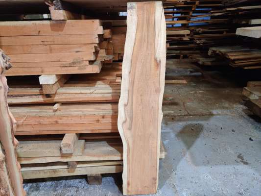 Yew Live Edge Slab 1270mm Long x 450mm Ave Width x 40mm Thick - photo 1