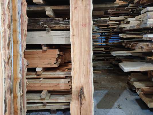 Yew Live Edge Slab 2000mm Long x 210mm Ave Width x 40mm Thick - photo 1