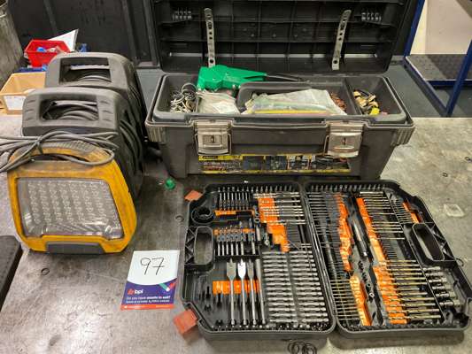 Drill Bit Set, Light, 2 Extension Reels 240V, Pop Riveter — photo 1