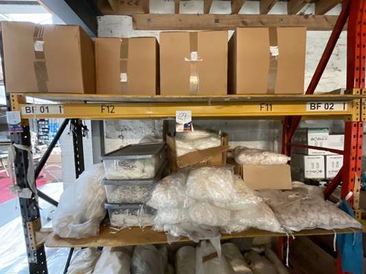 Quantity Cream Rosette Washers & Nylon Tape on 2 Shelves - photo 1