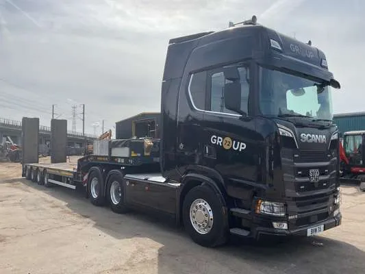 2023 Scania S660 A 6X2 Tractor Unit with Faymonville F-S44-1BBY Quad Axle Extending Step Frame Low Loader Trailer - 51,547 Miles - BVM 75