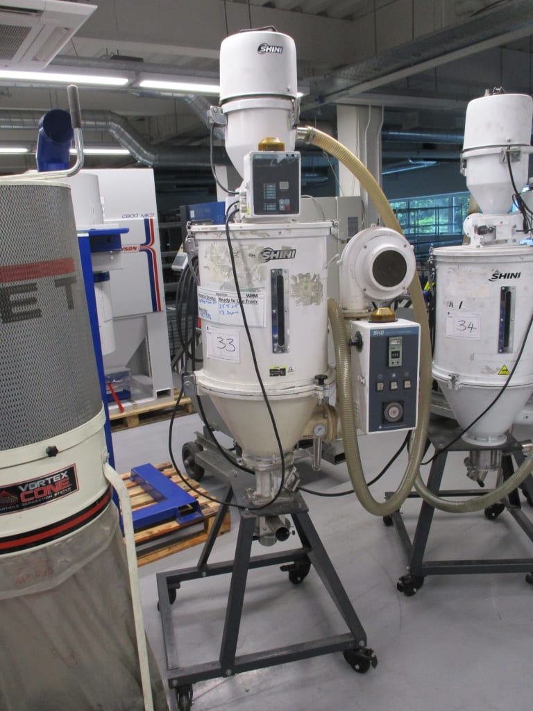 2013 Shini SHD-50T-CE Hopper Dryer with Shini Blower & Shini Digital SAL-350-CE Self Contained Hopper/Loader (2013) on Mobile Stand
