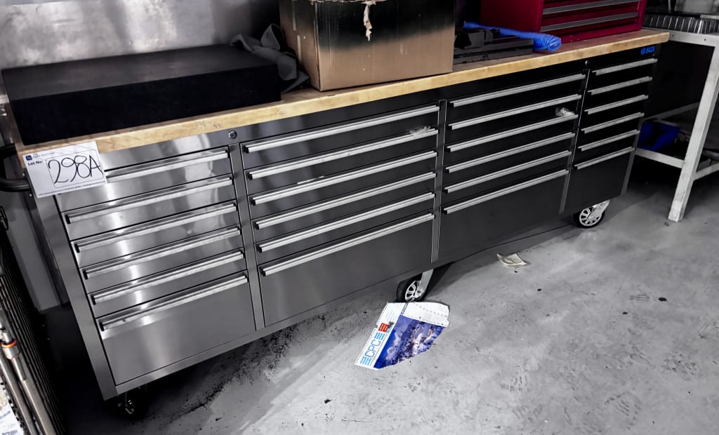 SGS Mobile Stainless Steel 24-Drawer Work Bench Tool Chest Cabinet