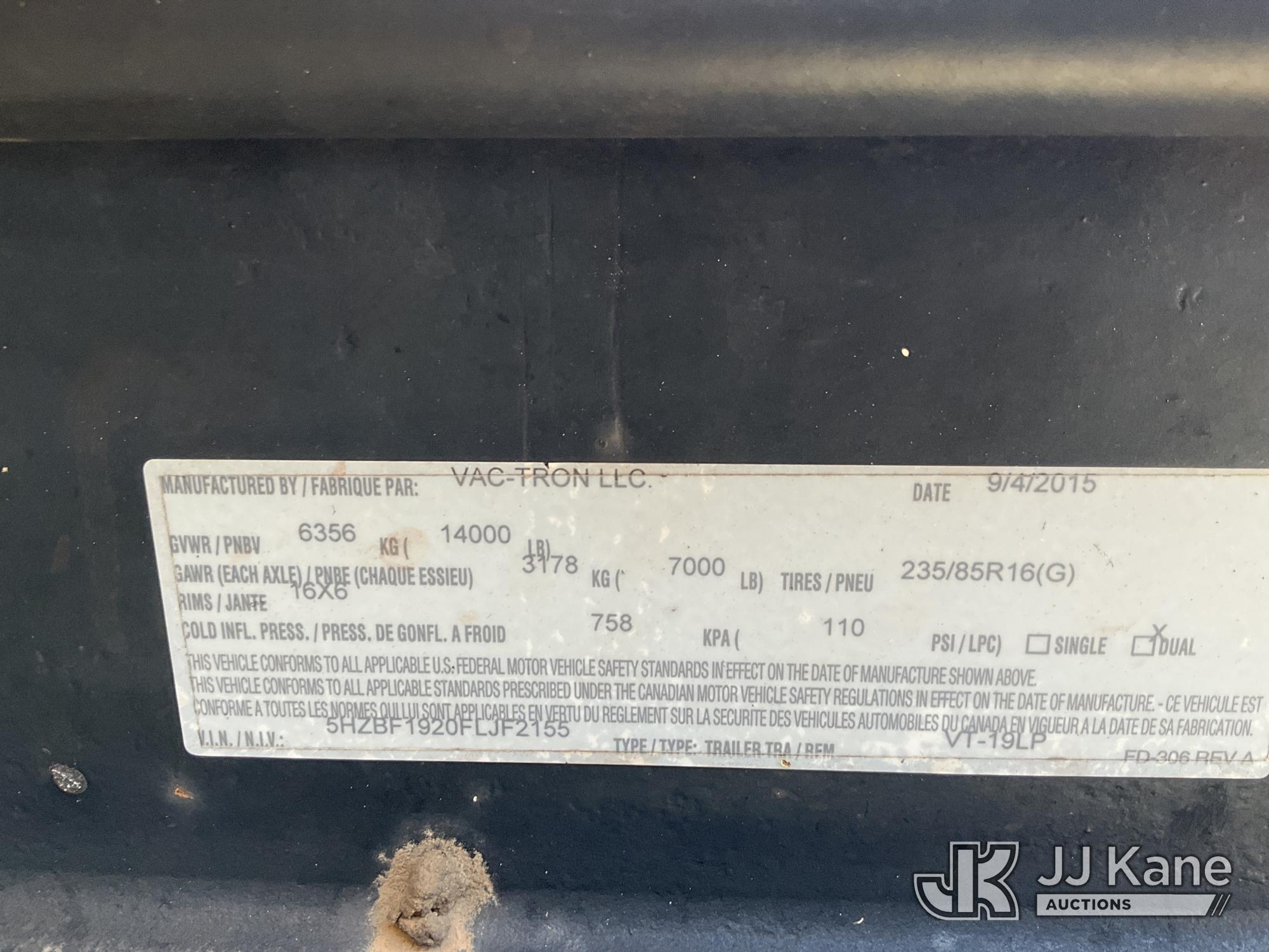 2015 Vac-Tron Equipment LP833XDT T/A Vacuum Excavation Trailer (1605393) - photo 5