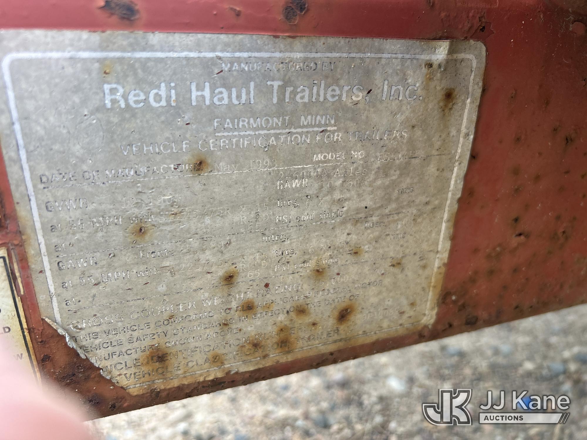 1993 Redi Haul FSL14HE T/A Tagalong Equipment Trailer (1632005) - photo 5