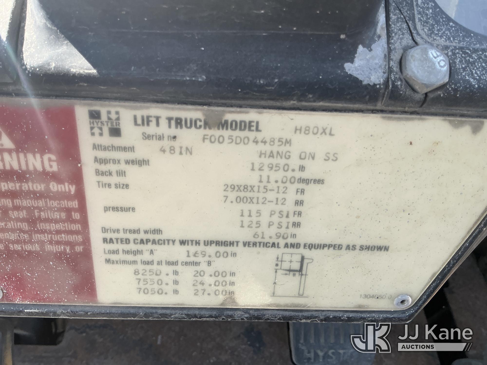 1991 Hyster H80XL Solid Tired Forklift (1634030) - photo 5