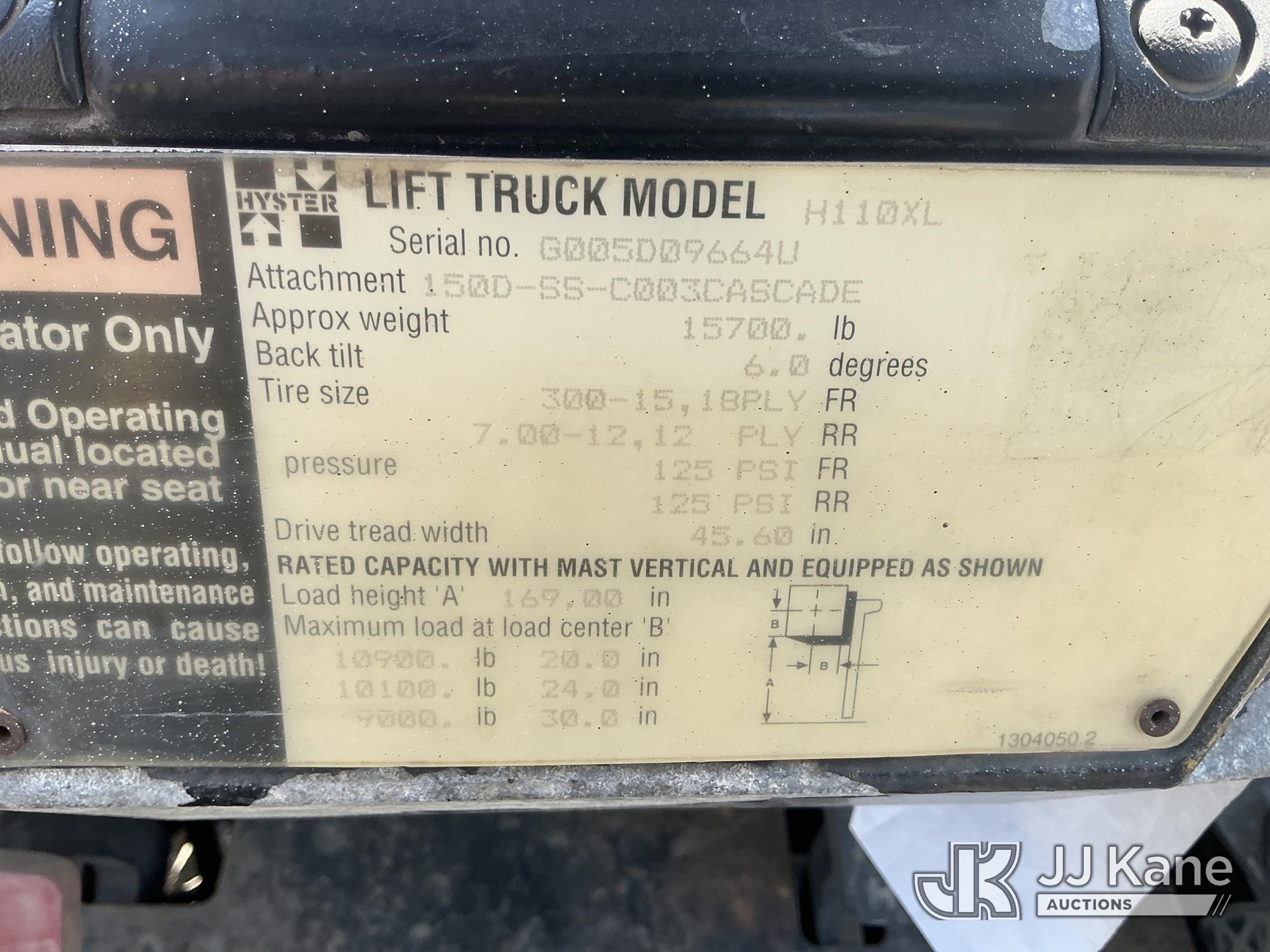 1998 Hyster 110XL Solid Tired Forklift (1634031) - photo 5