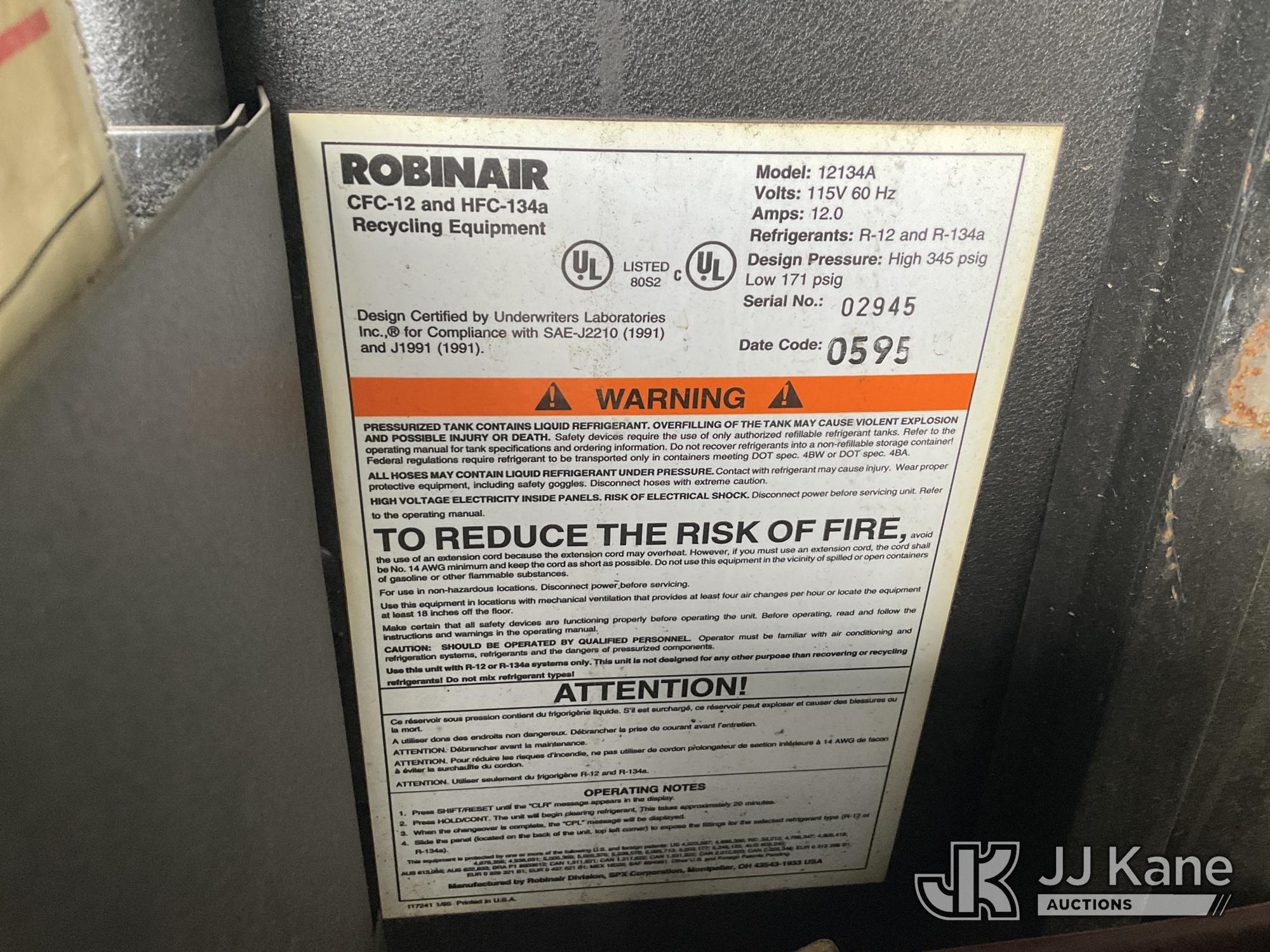 Robinair Model 12134a Dual gas automotive refrigerant recovery (1636582) - photo 4