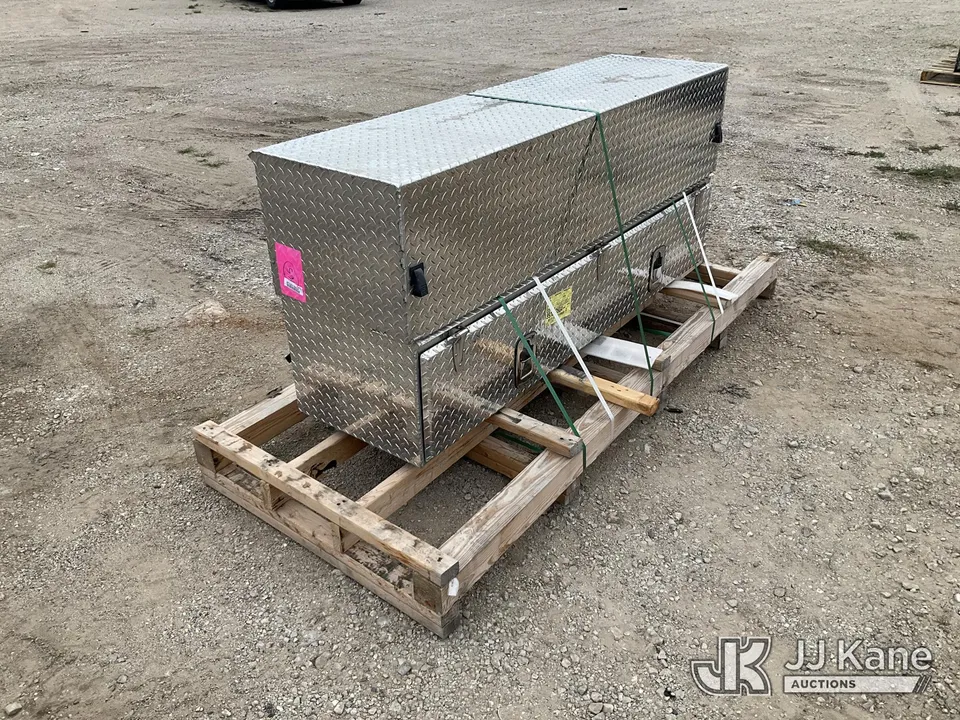 (2) Aluminum diamond-plate side-opening truck/tool storage box (1637033)