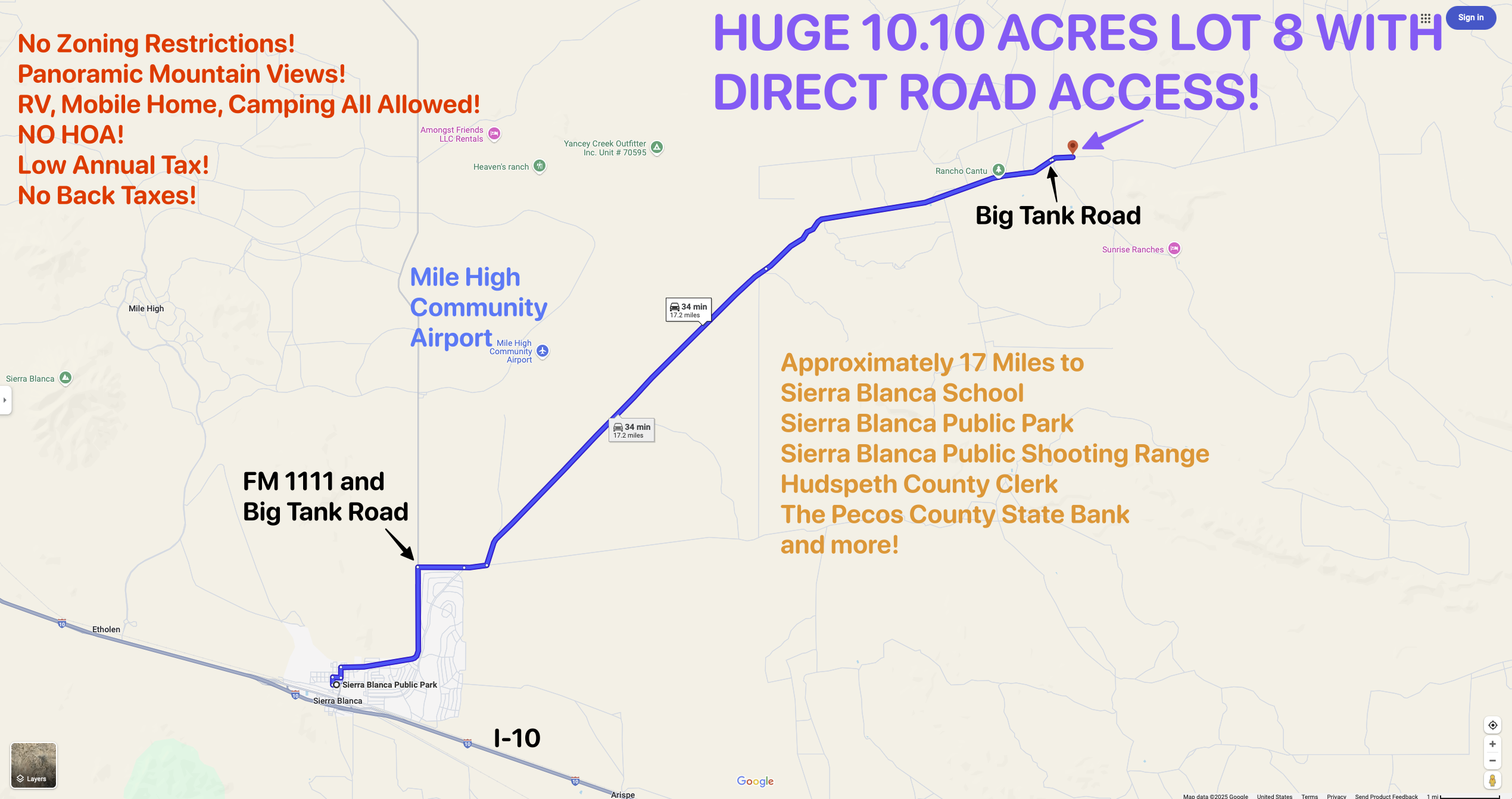 HUGE 10.10 ACRES LOT 8 WITH ROAD ACCESS! Sierra Blanca, TX, Only $400/month! Bid and Assume! - photo 1