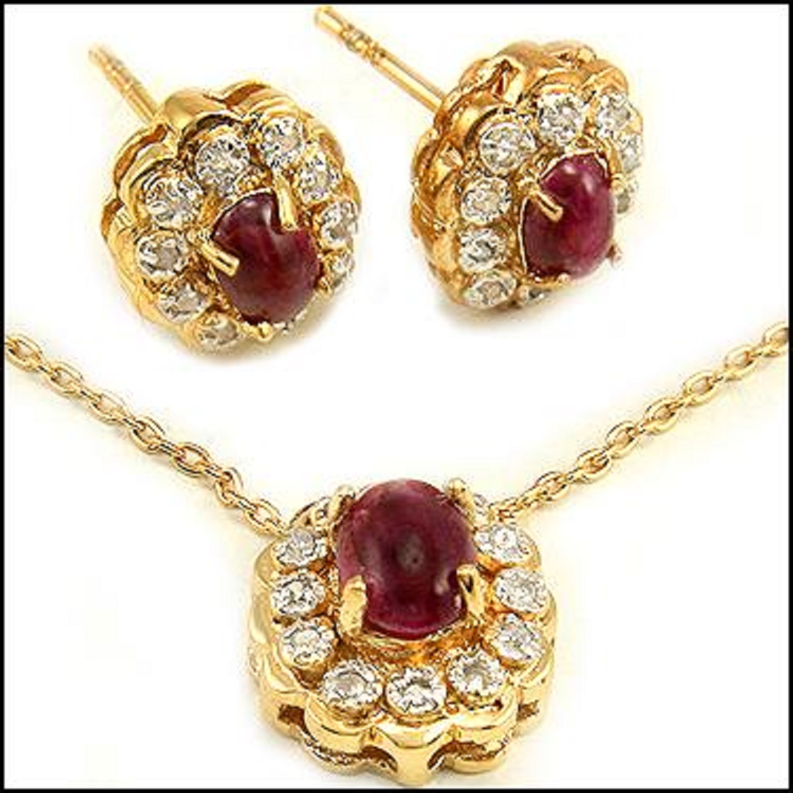 NEW $2,385 Value! 3.05 Ctw Natural Ruby & Diamond Designer Set - photo 1