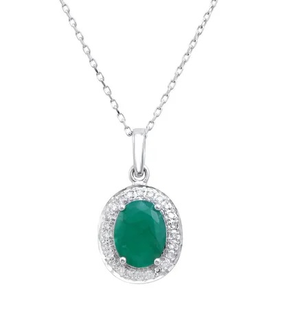 NEW $5,295 Value! 1.67 Cts GLS Certified Natural Diamond Emerald 14K Gold Designer Necklace - photo 1