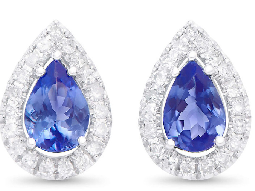 NEW $4,895 Value! 1.45 Cts GLS Certified Natural Diamond Tanzanite 14K Gold Designer Earrings - photo 1