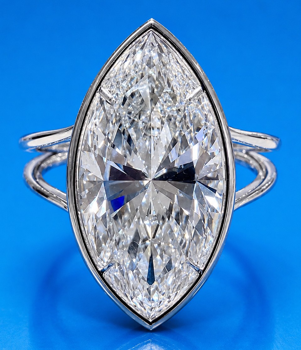 $9,700 6.13ct Lab Grown Diamond Ring G, VS1 - Marquise Cut - IGI & UGL CERTS New - photo 1