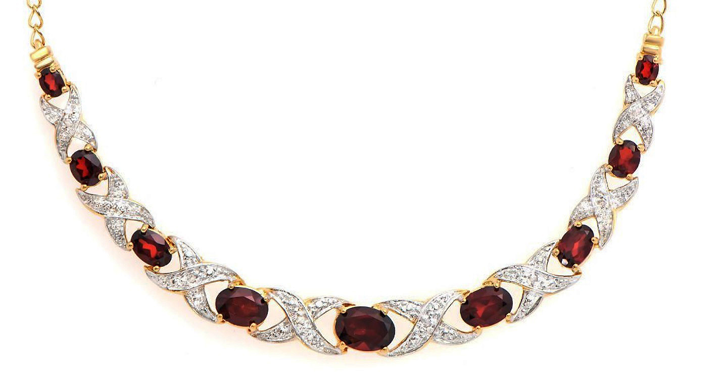 $2,235 Value! 6.25 Ctw Natural Garnet & Diamond Designer Necklace NEW - photo 1