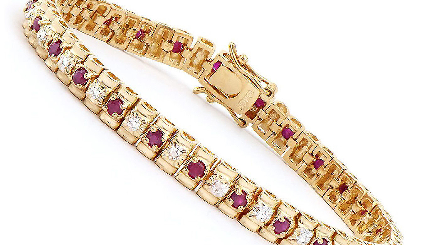 $2,445 Value! 2.52 Ctw Natural Ruby & Diamond Designer Bracelet NEW - photo 1