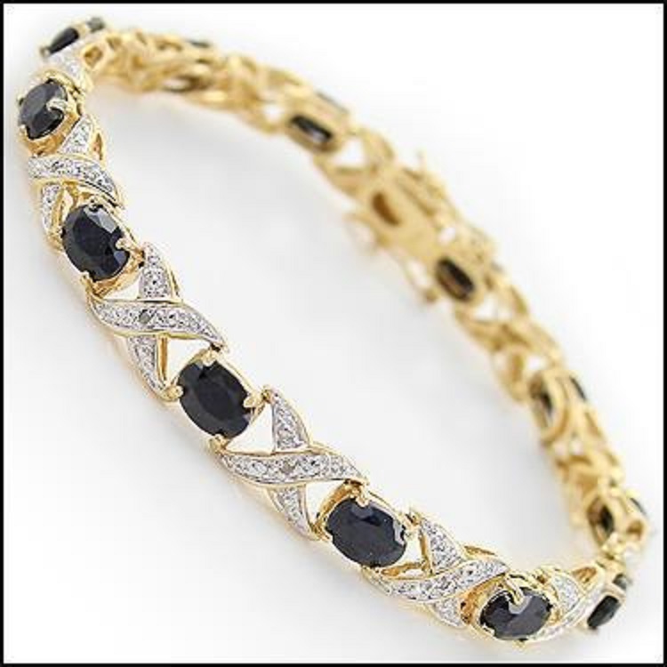 Value $2,475 ! 8.36 CTW Natural Sapphire & Diamond Designer Bracelet NEW - photo 1