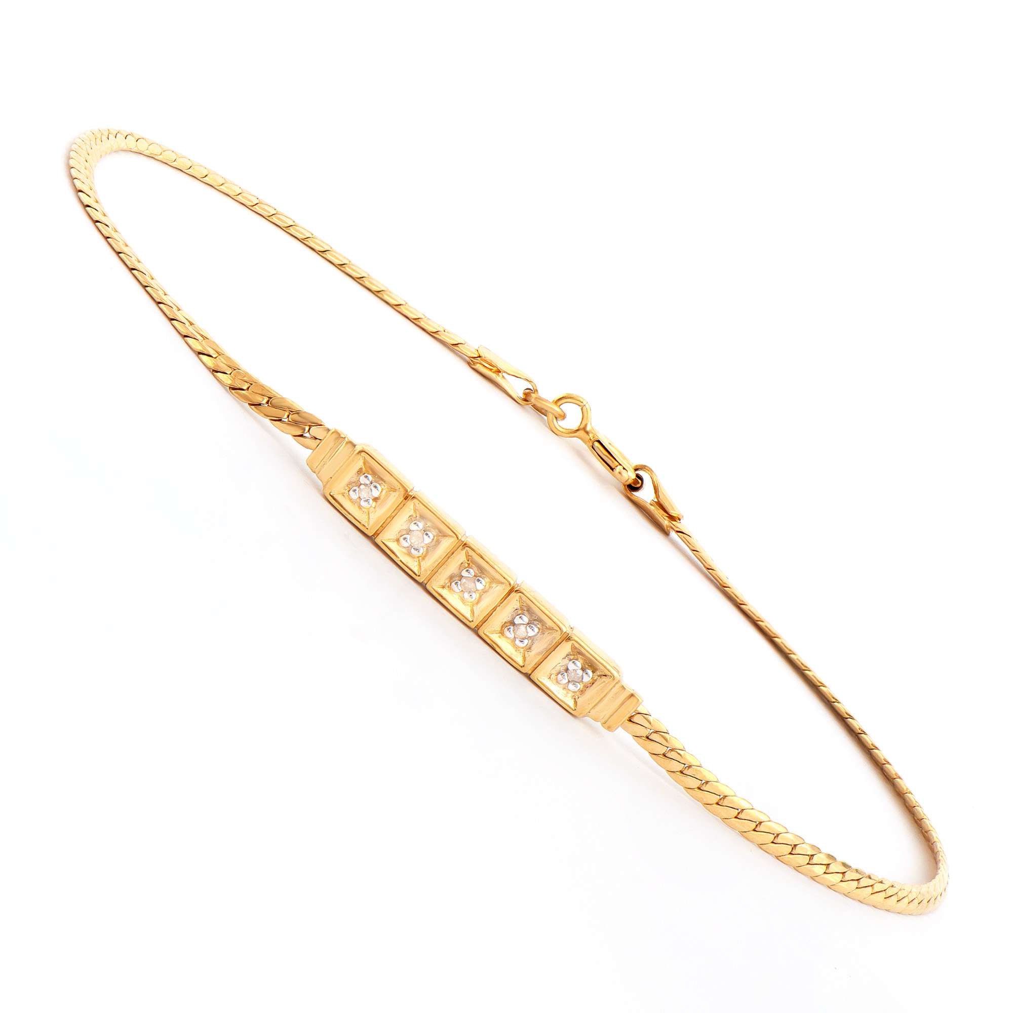 $2,275 Value! 0.15 Cts Natural Diamond 18KGP Designer Bracelet NEW - photo 1