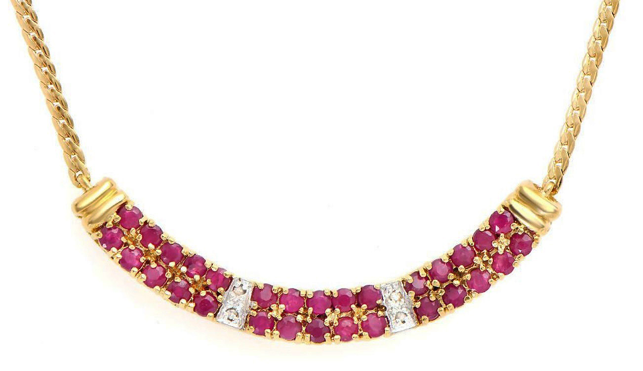 $2,285 Value! 2.29 Cts Natural Ruby & Diamond Designer Necklace NEW - photo 1