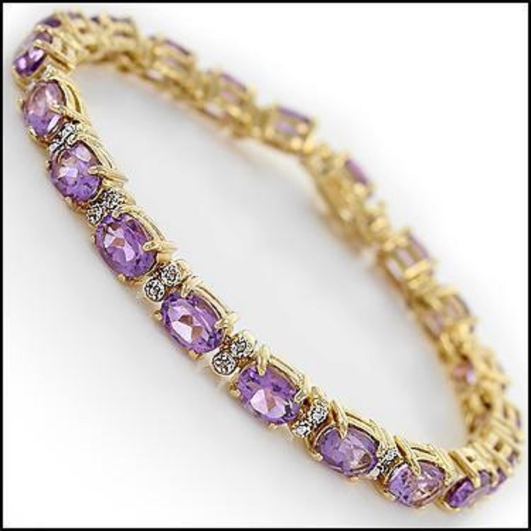 $2,675 Value! 13.30 Cts Natural Amethyst & Diamond Designer Bracelet NEW - photo 1