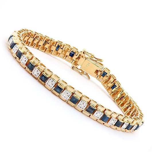 $2,675 Value! 5.04 Ctw Natural Sapphire & Diamond Designer Bracelet NEW - photo 1
