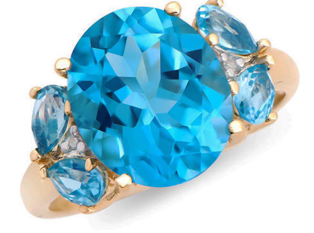 NEW $6,395 Value! 6.02 Ctw GLS Certified Natural Blue Topaz Diamond 14K Gold Designer Ring NEW - photo 1