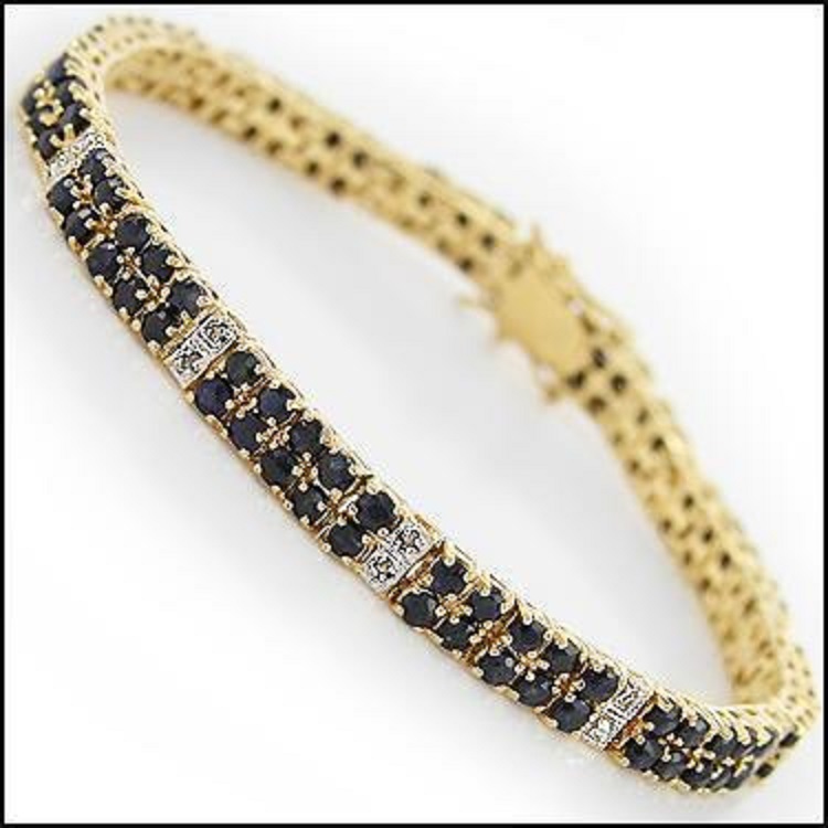 $2,795 Value! 9.18 cts Natural Sapphire & Diamond Designer Bracelet NEW - photo 1
