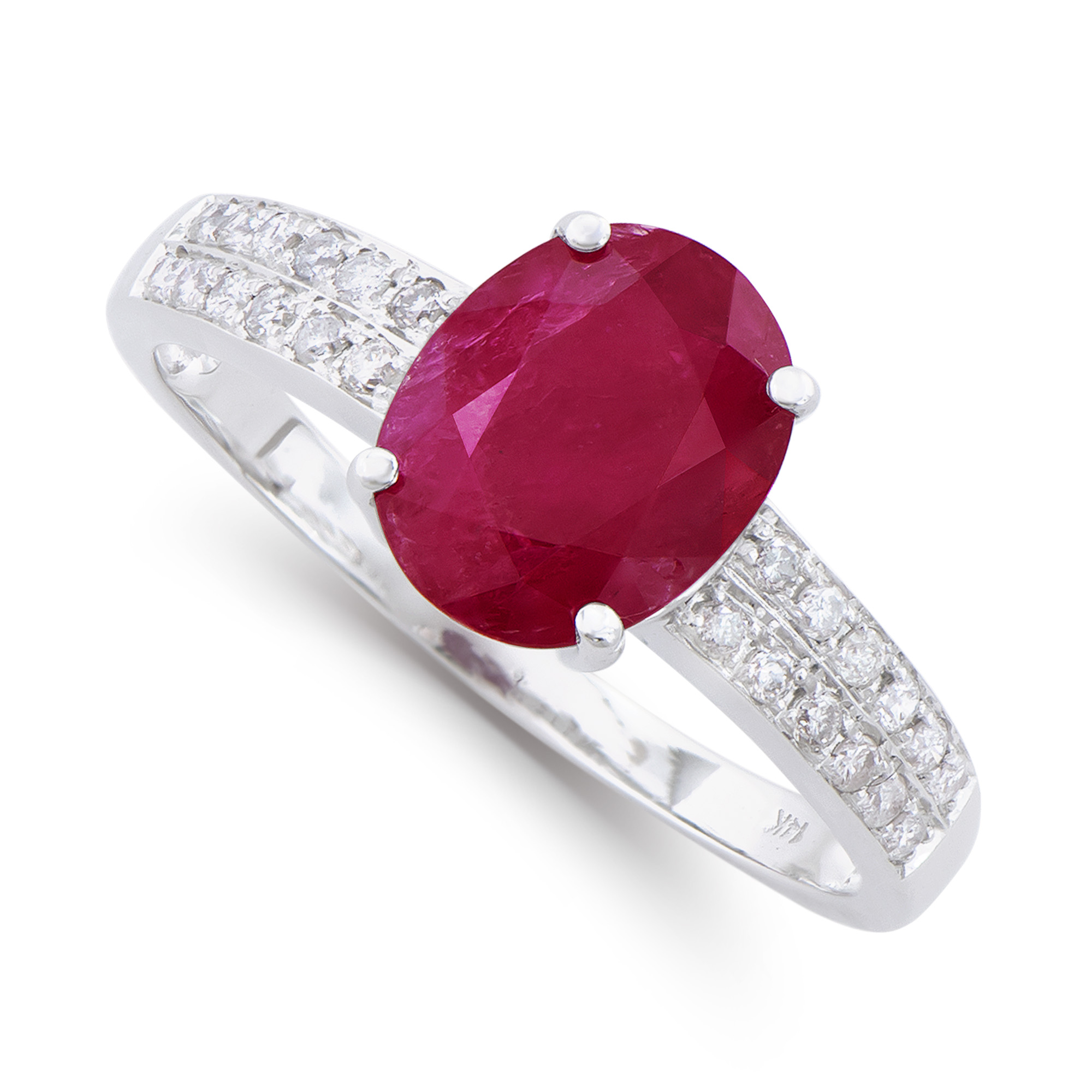 $5,895 Value! 2.25 Cts GLS Certified Natural Ruby Diamond 14K Gold Designer Ring NEW - photo 1