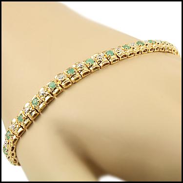 $2,385 Value! 1.82 Ctw Natural Emerald & Diamond 18KGP Designer Bracelet NEW - photo 1