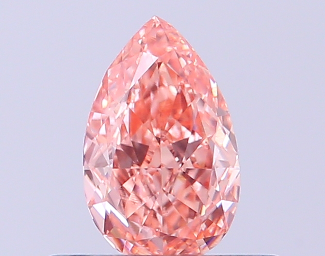 WE SHIP .32ct Lab Grown FANCY VIVID ORANGY PINK Diamond Loose IGI CERTIFICATE - photo 1