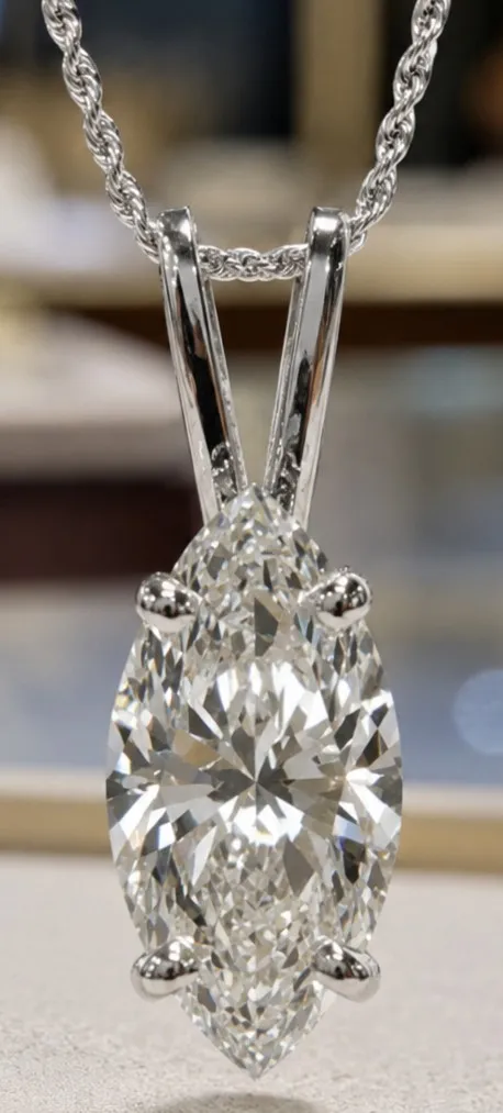 WE SHIP $5,000 IGI & UGL CERTS 3.19ct Lab Grown Diamond Pendant with Chain - New
