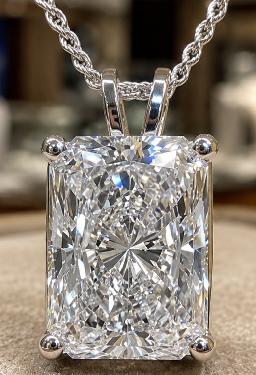 WE SHIP $7,500 IGI & UGL CERTS 5.06ct Lab Grown Diamond Pendant with Chain - New - photo 1