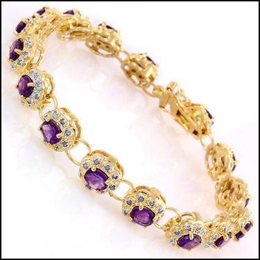 $2,895 Value! 6.46 Ctw Natural Amethyst & Diamond Designer Bracelet NEW - photo 1